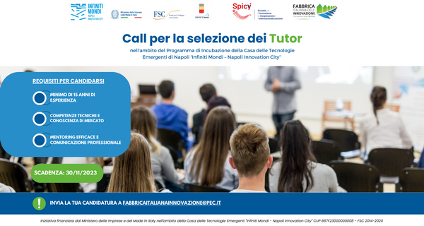 Locandina per call per bando tutor
