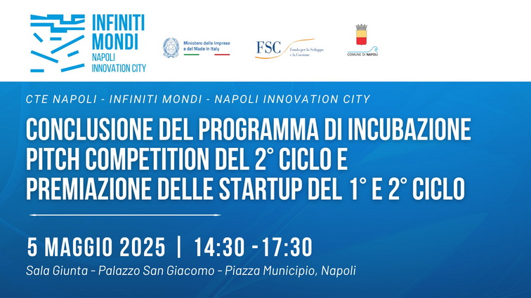5 maggio 2025, presso la Sala Giunta di Palazzo San Giacomo, l’evento conclusivo del secondo ciclo del Programma di Incubazione